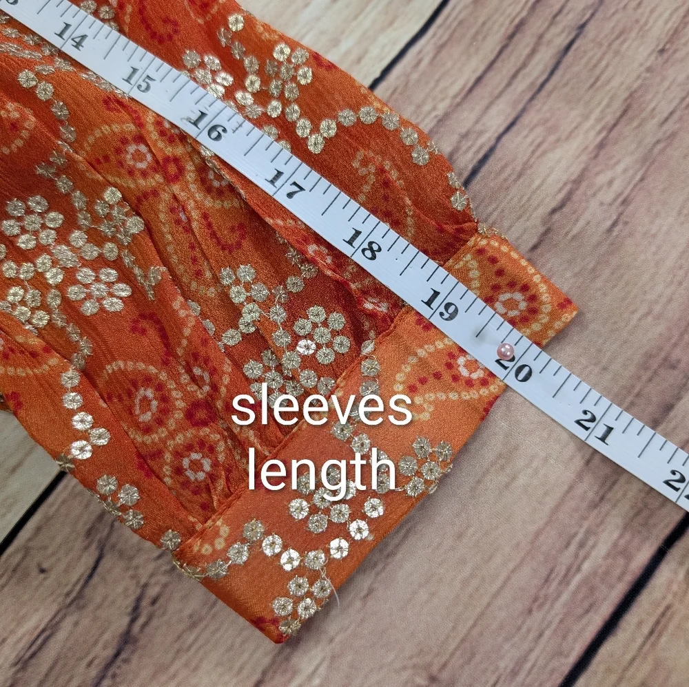 Orange Long Sleeves Crop Top, Palazzo and dupatta Set for Wedding Events - Picture 9 of 16